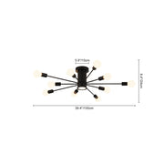 Mid-Century Flush Mount Sputnik Ceiling Light
