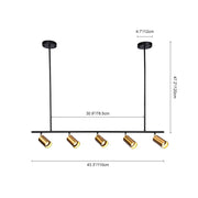 Modern 5-light Island Linear Track Light