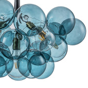 Modern Cluster Blue Glass Globe Bubble Chandelier