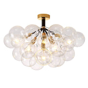 Modern Cluster Glass Bubble Chandelier / Semi Flush