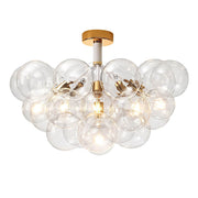 Modern Cluster Glass Bubble Chandelier / Semi Flush
