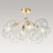 Modern Cluster Glass Bubble Chandelier / Semi Flush