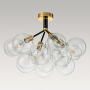 Modern Cluster Glass Bubble Chandelier / Semi Flush