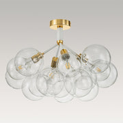 Modern Cluster Glass Bubble Chandelier / Semi Flush