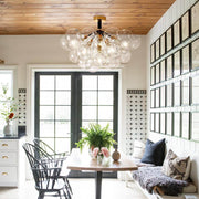 Modern Cluster Glass Bubble Chandelier / Semi Flush