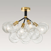 Modern Cluster Glass Bubble Chandelier / Semi Flush
