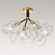 Modern Cluster Glass Bubble Chandelier / Semi Flush