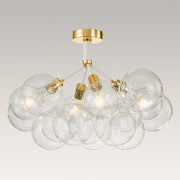 Modern Cluster Glass Bubble Chandelier / Semi Flush