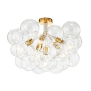 Modern Cluster Glass Bubble Chandelier / Semi Flush