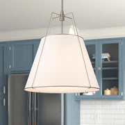 Modern Fabric Conical Drum Cage Pendant Light