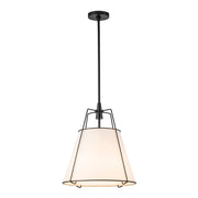 Modern Fabric Conical Drum Cage Pendant Light