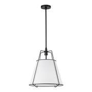 Modern Fabric Conical Drum Cage Pendant Light