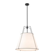 Modern Fabric Conical Drum Cage Pendant Light