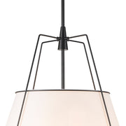 Modern Fabric Conical Drum Cage Pendant Light