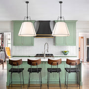 Modern Fabric Conical Drum Cage Pendant Light