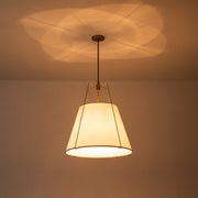 Modern Fabric Conical Drum Cage Pendant Light
