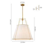 Modern Fabric Conical Drum Cage Pendant Light