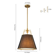 Modern Fabric Conical Drum Cage Pendant Light