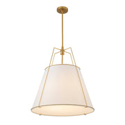 Modern Fabric Conical Drum Cage Pendant Light