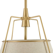 Modern Linen Conical Drum Cage Pendant Light