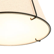 Modern Linen Conical Drum Cage Pendant Light