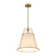 Modern Linen Conical Drum Cage Pendant Light