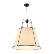 Modern Linen Conical Drum Cage Pendant Light
