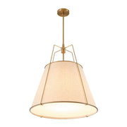 Modern Linen Conical Drum Cage Pendant Light