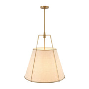 Modern Linen Conical Drum Cage Pendant Light