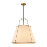 Modern Linen Conical Drum Cage Pendant Light