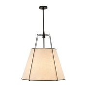 Modern Linen Conical Drum Cage Pendant Light
