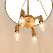Modern Linen Conical Drum Cage Pendant Light