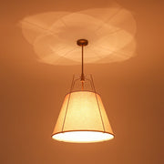Modern Linen Conical Drum Cage Pendant Light