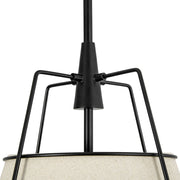 Modern Linen Conical Drum Cage Pendant Light