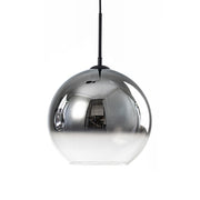 Modern Polished Gradual Smoked Glass Globe 2-Light Pendant