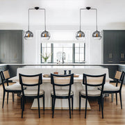 Modern Polished Gradual Smoked Glass Globe 2-Light Pendant