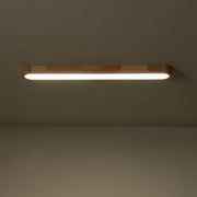 Natural Wood Long Oval Dimmable LED Flush Mount Light