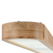 Natural Wood Long Oval Dimmable LED Flush Mount Light