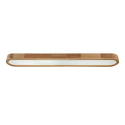 Natural Wood Long Oval Dimmable LED Flush Mount Light