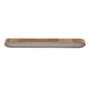 Natural Wood Long Oval Dimmable LED Flush Mount Light