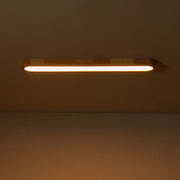 Natural Wood Long Oval Dimmable LED Flush Mount Light