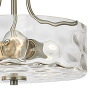 Nickel Hammered Glass Semi Flush