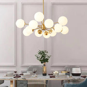 Opal Glass Globe Sputnik Chandelier