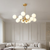 Opal Glass Globe Sputnik Chandelier