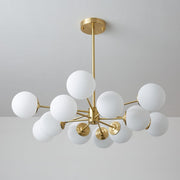 Opal Glass Globe Sputnik Chandelier