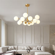 Opal Glass Globe Sputnik Chandelier