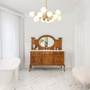 Opal Glass Globe Sputnik Chandelier