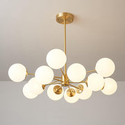 Opal Glass Globe Sputnik Chandelier