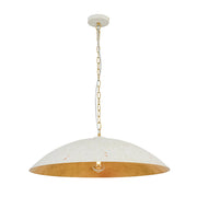 Vintage Oversized Flat Dome Metal Pendant Light