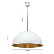 Oversized Metal Dome Pendant Light